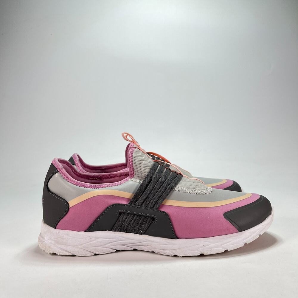 Vionic Vayda Gray Pink Slip-On Elastic Strap Walking Shoes Women's Size 10